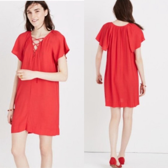 Madewell Lace Up Flutter Dress - Picture 1 of 6